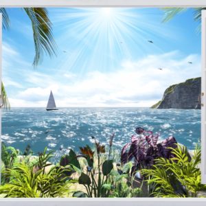 3D фотообои "Окно на море"