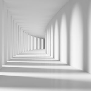 3D фотообои "Белоснежный коридор"