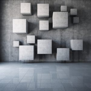 3D фотообои "Квадраты на стене"
