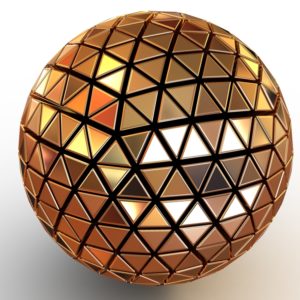 3D фотообои "Золотой шар"
