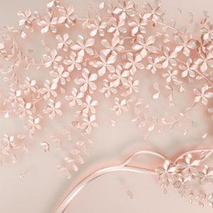 3D фотообои "Медные цветы"