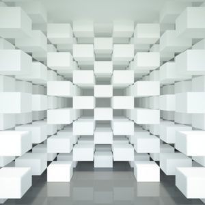 3D фотообои "Белые кубы"
