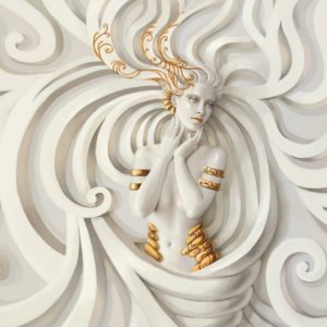 3D фотообои "Женщина в позолоте"
