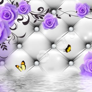3D фотообои "Розы фиалкового цвета"