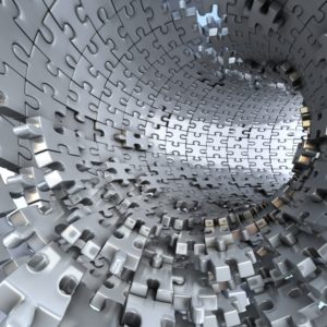 3D фотообои "Труба из пазл"