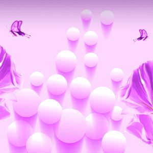 3D фотообои "Белые шары в фиалковом свете"