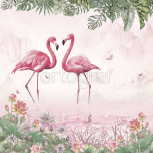 Изображение #32248 Flamingo duo rose фотообои