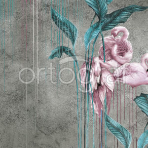 Изображение #32253 Drawn flamingos фотообои