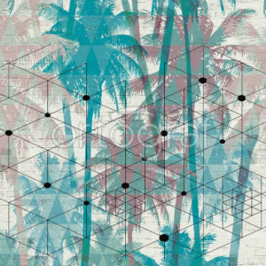 Изображение #32773 Jungle geometry blue фотообои