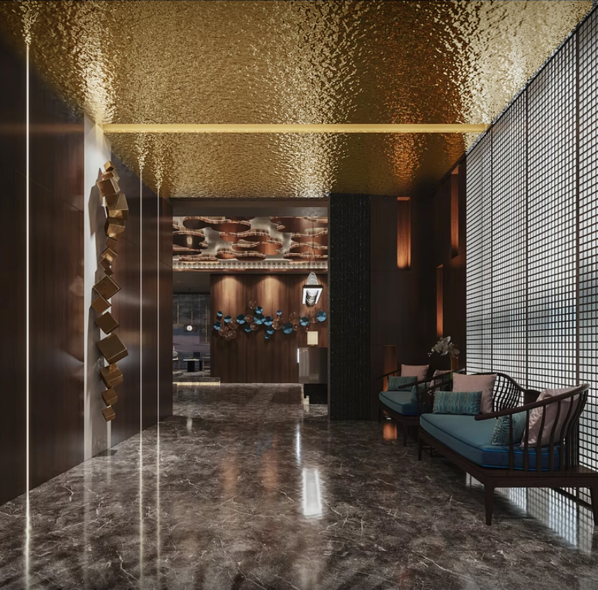Панель из КМ Relief gold/Рельеф золотой 1100*2800*8